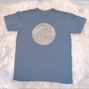 O’Neill Blue Garment Dyed Short Sleeved Logo T-Shirt Size Small